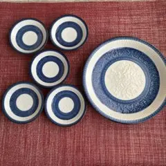 有田焼　萬永　花柄大皿1枚&小皿5枚セット