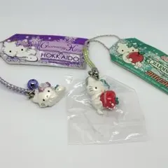 ご当地　チャーミーキティ　根付け　ストラップ　北海道　信州　雪うさぎ　まとめ売り