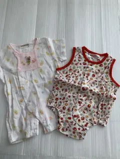 70 女の子 ロンパース 夏用２着セット