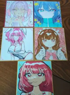 オリジナルイラスト 色紙原画 2点セット - メルカリ