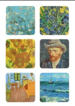 ゴッホの名画デザインのコースターセット、アートグッズ