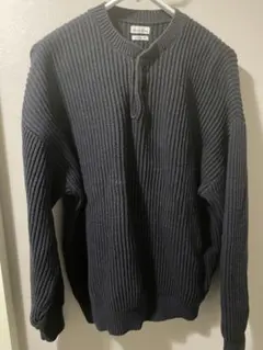 steven alan リブ編みニット LOOSE FIT ダークネイビー