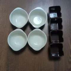 白と茶色の食器セット