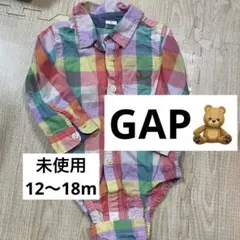 baby GAP チェック柄ロンパース シャツ 12-18ヶ月