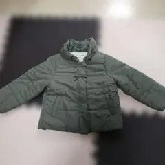 女の子　120cm　 リボン付き中綿コート　裏ボア