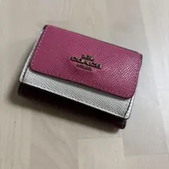 COACH 三つ折り財布 ピンク ホワイト