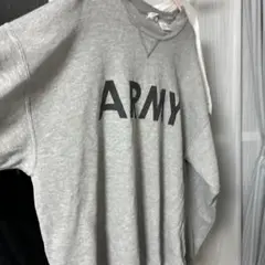 ARMYプリント グレー トレーナー Lサイズ