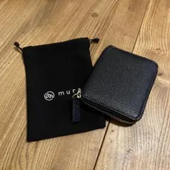 MURA 牛革 ブラック YKKラウンドファスナー 二つ折り財布 ユニセックスのサムネイル