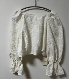 w closet リボン付きカーディガン アイボリー ボレロ 長袖 前後2way