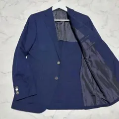 美品　ユナイテッドアローズ　カノニコ生地ネイビージャケット　紺ブレ　銀ボタン