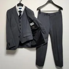 カノニコ　×　シンプリシテェ　メンズ　スーツ　スリーピース　グレー　ストライプ