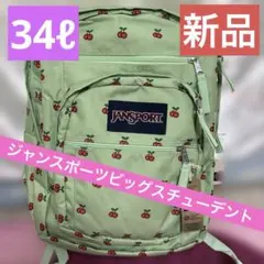 新品 JANSPORT リュック チェリー柄 34Lビッグスチューデントミント 