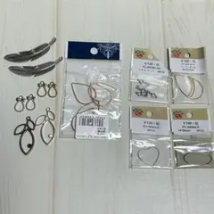 パーツクラブ　レジンパーツ　リングパーツ　ハンドメイド　ゴールド　羽　シルバー