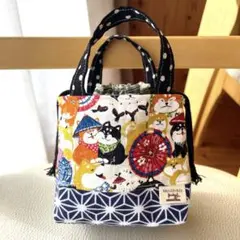 柴犬×和柄 ♪ ハンドメイド 巾着 ポーチ