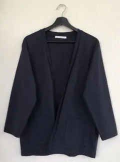 G141 ikka メンズ ジャケット風カーディガン L ネイビー