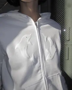 Shury labyrins パーカー 馬 ホワイト レースラインジップパーカー – BUNNY APARTMENT