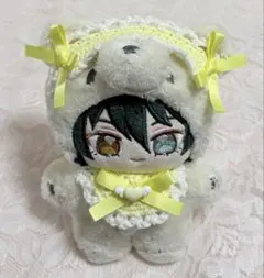 いつぬい ぬい ぬい服 スタイ ヘッドドレス イエロー×ホワイト 編み物