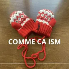 Comme ca ism ノルディック柄手袋 レッド