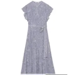 snidel スナイデル マーブルフラワー柄ワンピース(BLU-0)