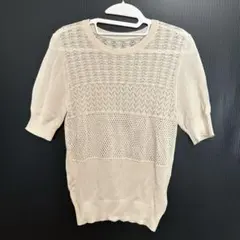 ROPE ロペ 半袖 ニット 透かし編み Mサイズ