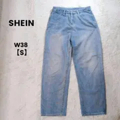 SHEIN　デニムパンツ　ジーンズ　淡青　カジュアル　ジーパン　古着　【S】