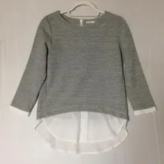 ELLE 長袖 トップス グレー ホワイトのサムネイル
