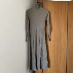 ZARA リブタートルネックロングワンピース S