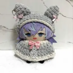 にじぱぺっと ねこ耳ベレー帽&ポンチョ10cmぬい ぱぺ服 ぬい服