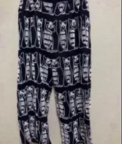 美品】猫柄 浴衣 帯 下駄 3点セット モノトーン しわ兵児帯