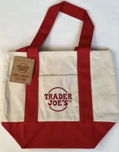 Trader Joe’s ミニキャンバス　トートバッグ　《レッド》