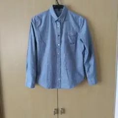 マドモアゼルノンノン　刺繍入りブルー長袖シャツ　M