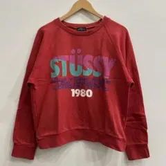 【R247】 80s STUSSY スウェット トレーナー サイズM レッド 赤
