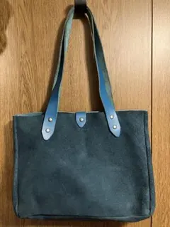 スエード　トートバッグ　オールレザー　本革　肩掛け可能　ハンドメイド　一点物