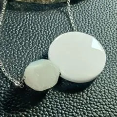 巨大 ホワイトオニキス 01 ブルーレースアゲート 天然石 ネックレス シルバー