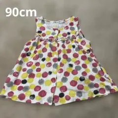 Bebe 水玉模様 ノースリーブワンピース　BeBe ドット柄 90cm