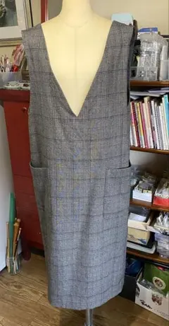 UNTITLED Vネックチェック柄ワンピース 42