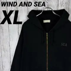 【希少XLサイズ】ウィンダンシー 刺繍ロゴ バックプリント フルジップパーカー