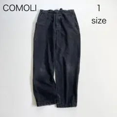4793【美品】コモリ　デニムオーバーパンツ ブラックデニム　S