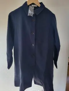 Samansa Mos2 ネイビー ボタン付きコート