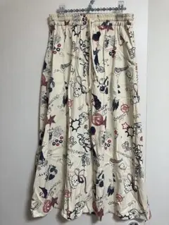 ScoLar （スカラー）　犬とネコのヴィンテージ風ツイルスカート