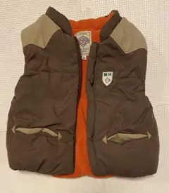 MIKI HOUSE ブラウンオレンジ ダウンベスト 90