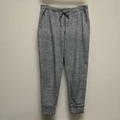 GUジョガーパンツ 裏起毛 暖かい グレーL スッキリ カジュアルスタイル