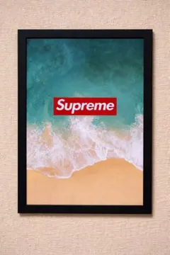 Supreme 海　パロディー　額縁入り　ポスター　A4