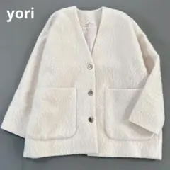 期間限定値下げyori♡ウールモヘアシャギージャケット美品 yori(ヨリ)の「ウールモヘアシャギージャケット【2021AW】9月