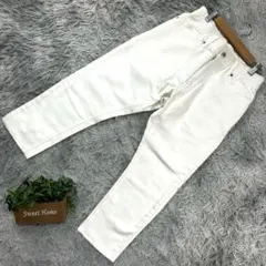 良品 BEAMS HEART パンツ S オフホワイト ビーズ装飾 ストレッチのサムネイル