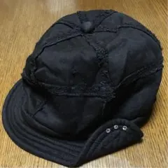 黒 コットン キャスケット 帽子 52cm