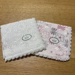 TOCCA 刺繍入りレース　綿100%ハンカチ 2枚セット
