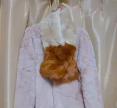 新品ファー マフラー ブラウン クリーム