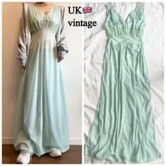 イギリスヴィンテージ ミントグリーンのランジェリーワンピース