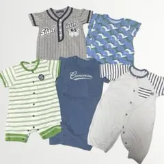 半袖ロンパースセット50〰️70 まとめ売り 5点 男の子